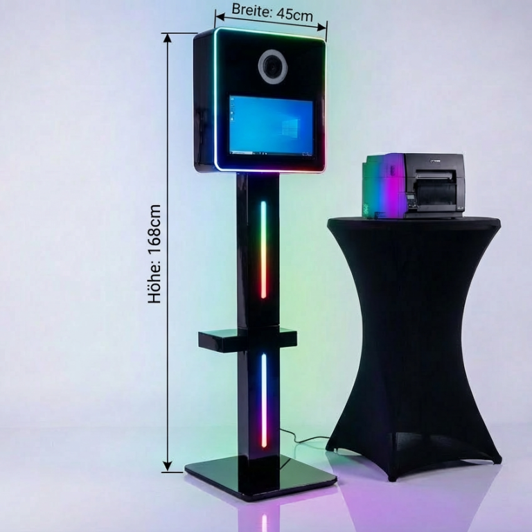 Fotobox Digital Paket mit Touchdisplay, DSLR-Kamera und Studioblitz für private - und firmenevents